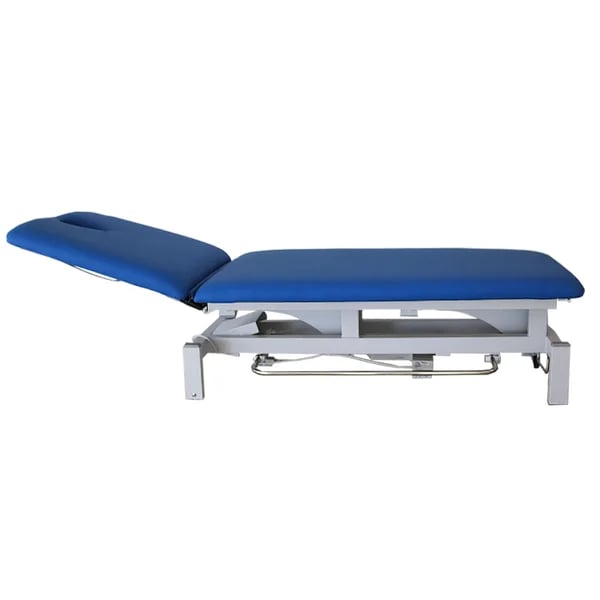 Kinefis Quality Perimetral Two-Section Electric Treatment Table (Indigo Blue): Perimeter control for height adjustment, reclining headrest with gas piston, and highly stable structure - LAST UNITS
